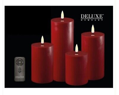 Giftbox - LED Candles Set/4 With Remote - Red