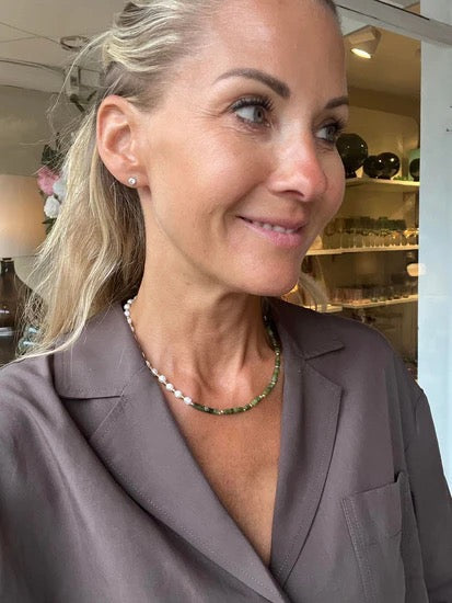 Necklace LILLY - Army With Freshwater Pearls - Gold Plated