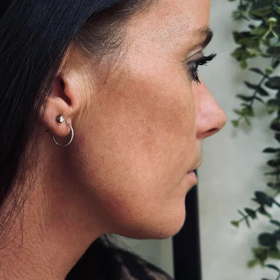 Alexa Earring Hoops 10mm - Sterling Silver - Rhodium Plated