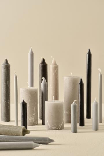 Dinner Candle - Rustic - Grey