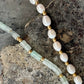 Necklace LILLY - Sage Green With Freshwater Pearls - Gold Plated
