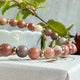 Bracelet - Natural Stones With Golden Spacers - Old Rose Mix