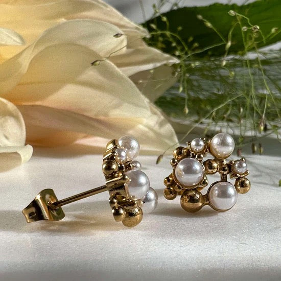MAISA - Earrings - Gold plated - Pearls