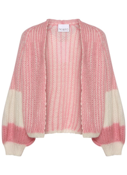 Cardigan - LIANA Knit -White / Rose