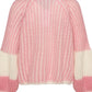 Cardigan - LIANA Knit -White / Rose