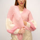 Cardigan - LIANA Knit -White / Rose