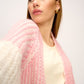 Cardigan - LIANA Knit -White / Rose