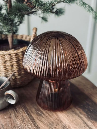 Mushroom - LED - Decorative Light - Brown - H25cm