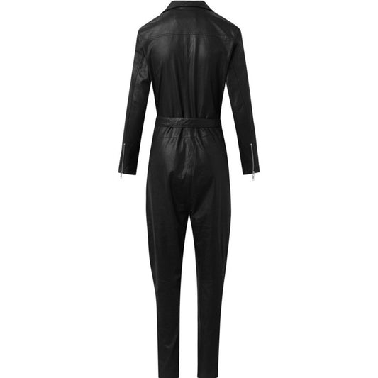 Jumpsuit - Leather - Black