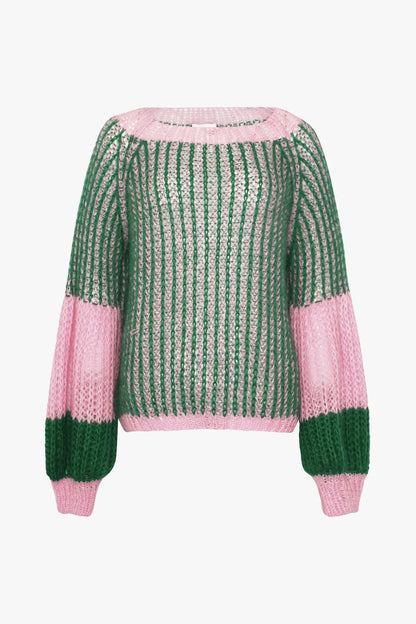 Jumper - LIANA Knit -Green / Bubblegum