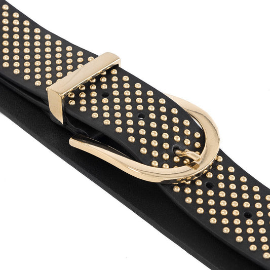 Belt With Gold Studs - Black/Gold