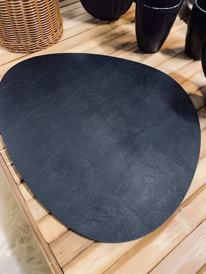 Placemat Curve - EVERYDAY - Faux Leather - Black