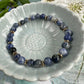 Bracelet - Natural Stones With Golden Spacers - Blue Mix