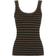 Top - ISA STRIPE RIB - Nero/Noce