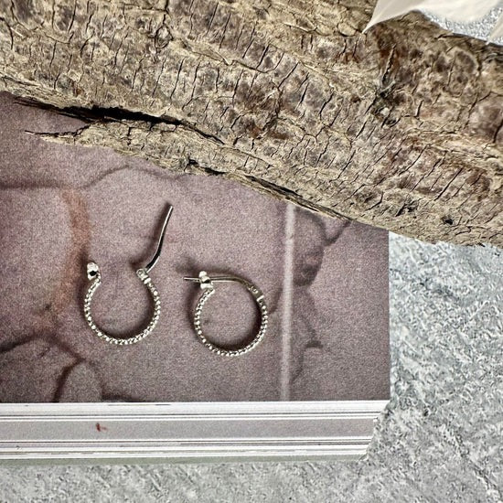 Alexa Earring Hoops 30mm - Sterling Silver - Rhodium Plated