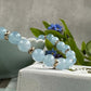 Bracelet - Natural Stones With Golden Spacers - Soft Blue