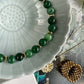 Bracelet - Natural Stones With Golden Spacers - Green