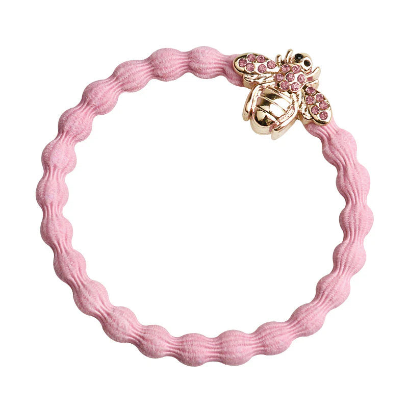 Hair Tie  - Gold Bling Bee - Ballet Pink