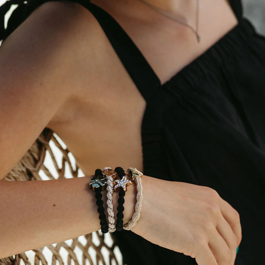 Hair Tie  - Gold Clover - Black