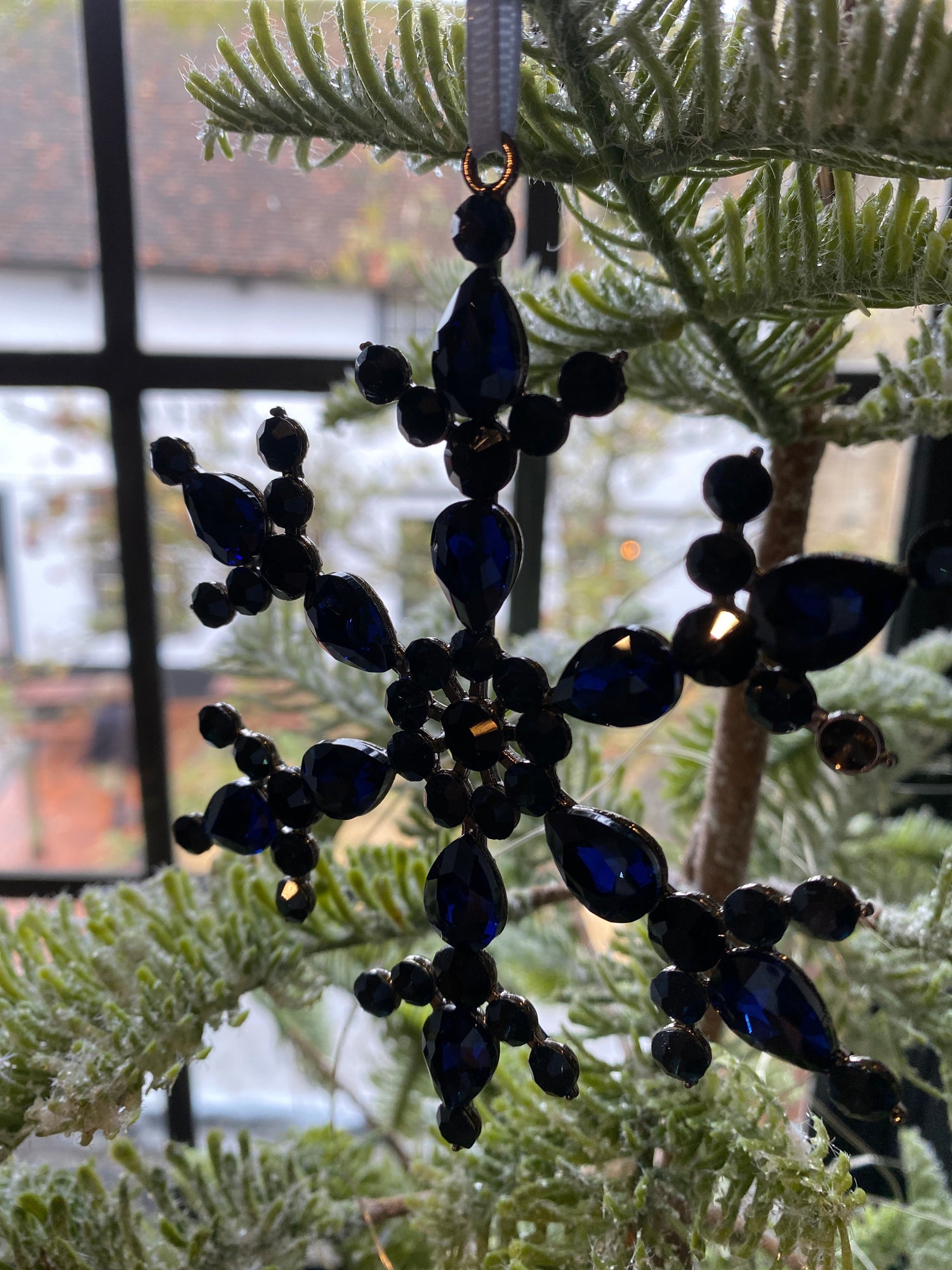 Blue Hanging Snowflake