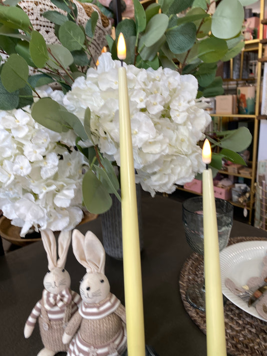 Dinner Candles LED - H38cm - Set/2 - Yellow