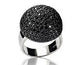 SIF JAKOBS-Comacchio Ring - 925 Sterling Silver - Black Cubic Zirconia