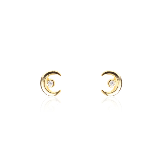 Cresent Moon Stud Earrings