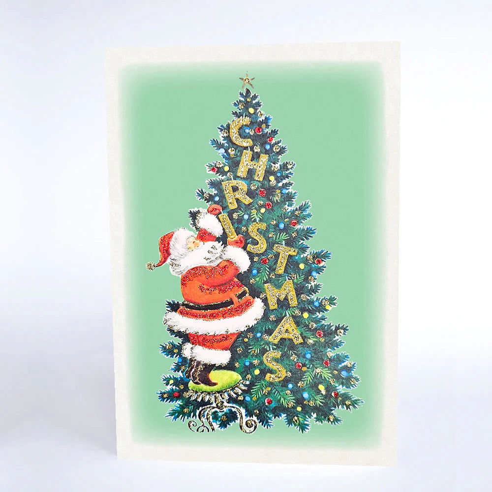 Card - Santa on Christmas Tree