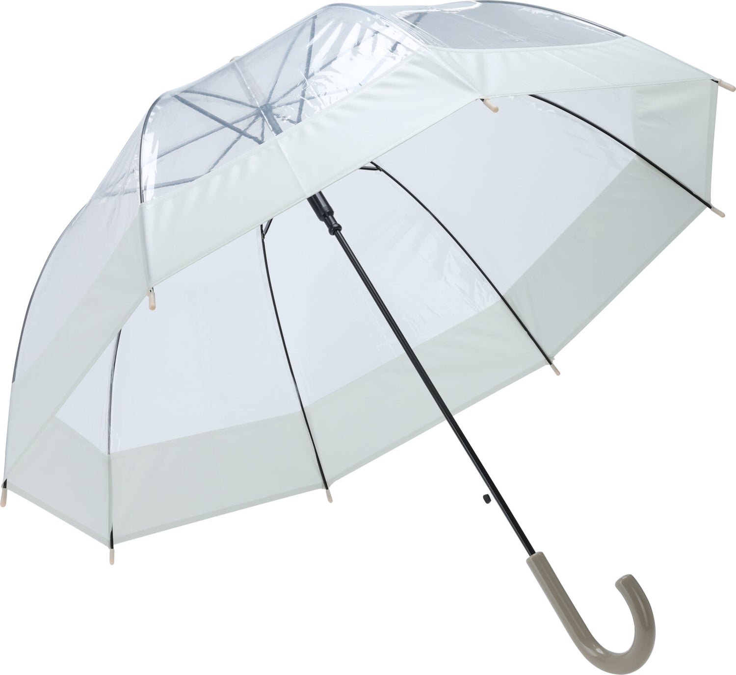 Umbrella -  Clear With Taupe Trim