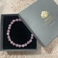 Bracelet - Natural Stones With Golden Spacers - Bubblegum Pink