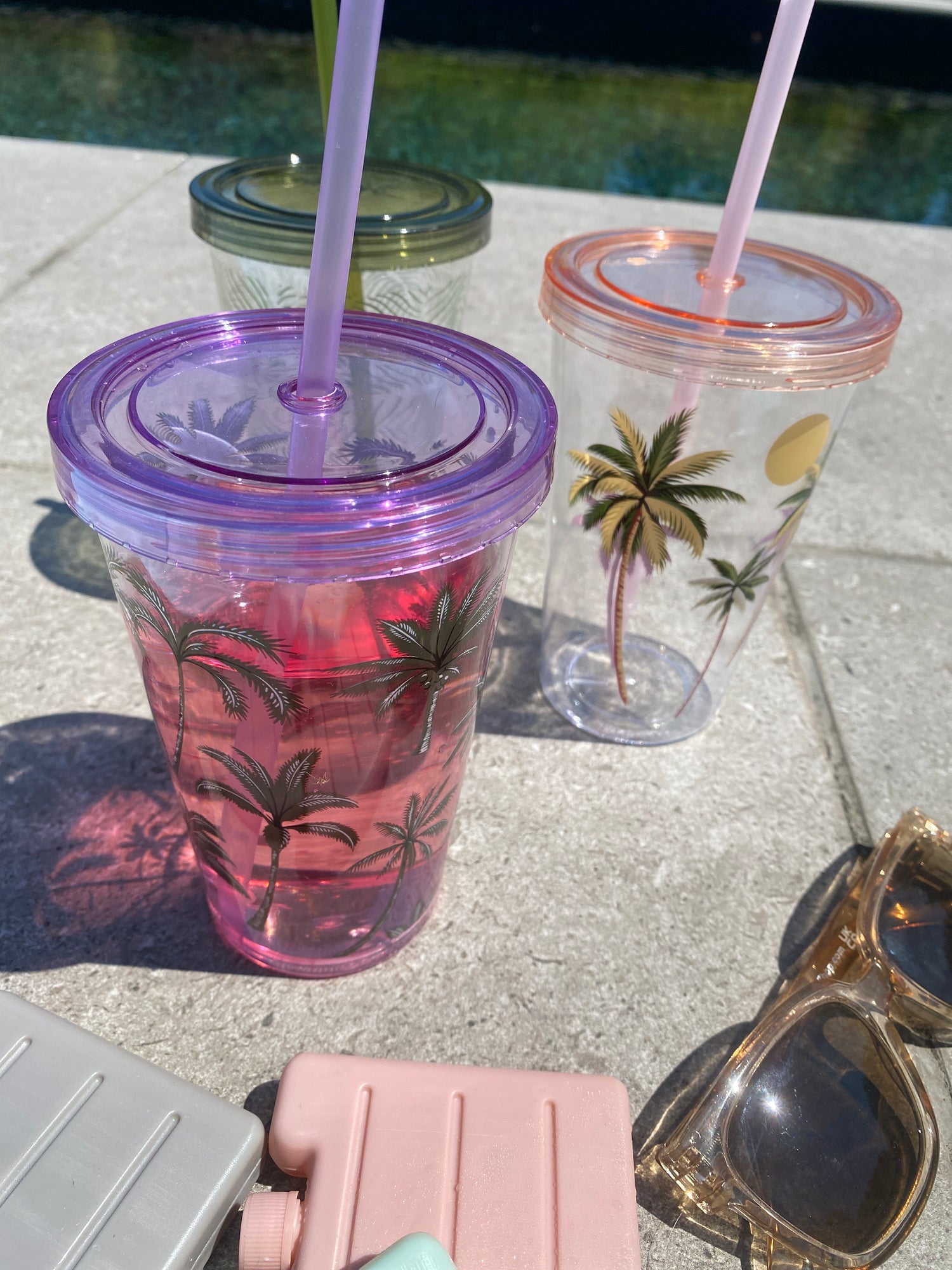 Mug with Straw - Tropical - Purple