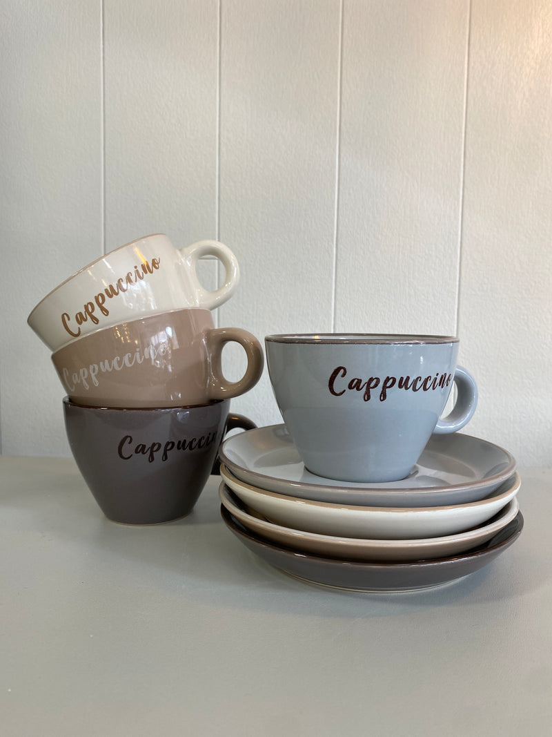 Cup and Saucer - CAPPUCINO - Light Blue - 220ml
