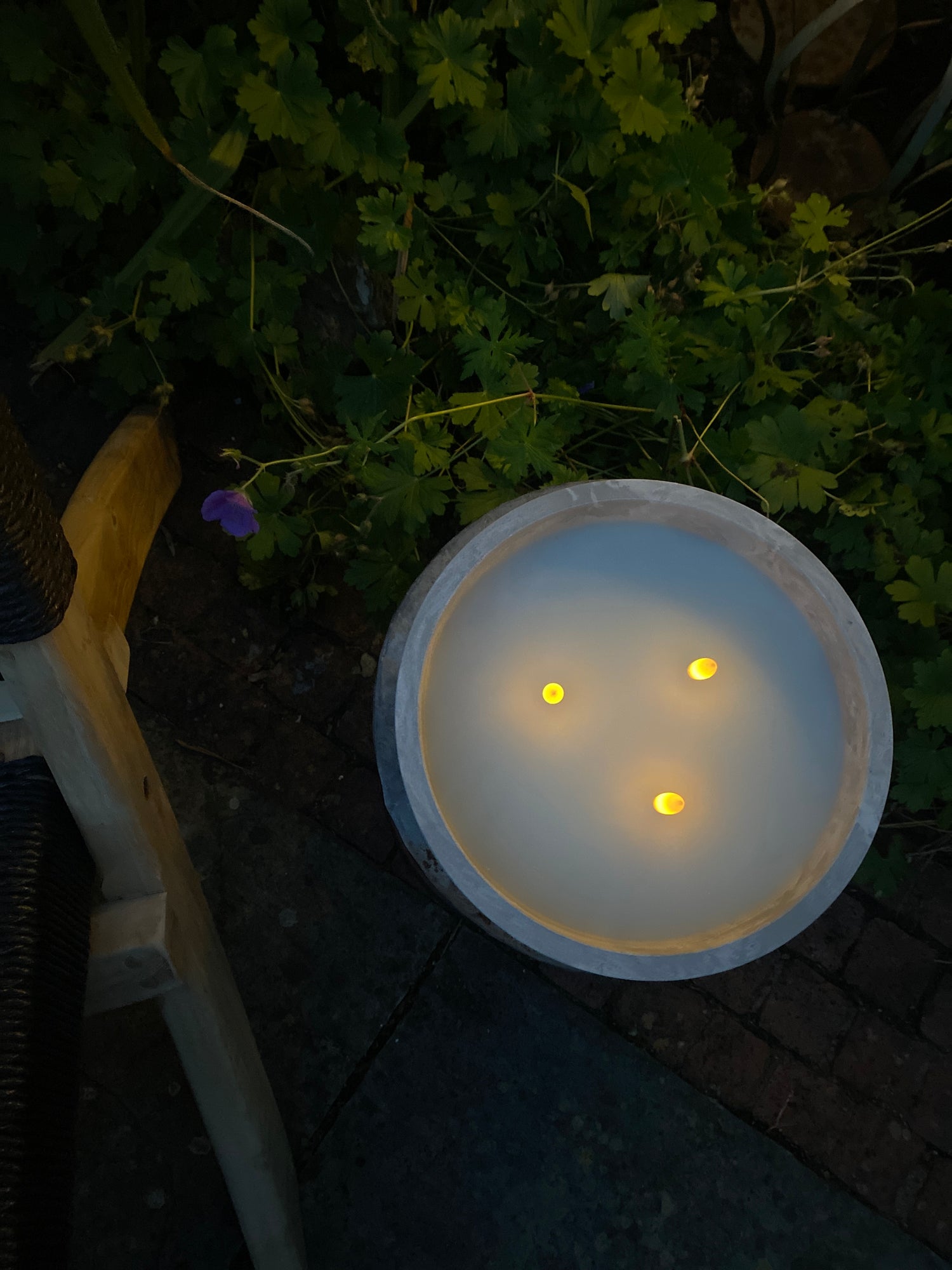 Candle LED - Cement Pot - With Timer Function