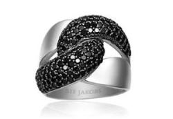 SIF JAKOBS - Fabriano Ring - 925 Sterling silver - Black Cubic Zirconia