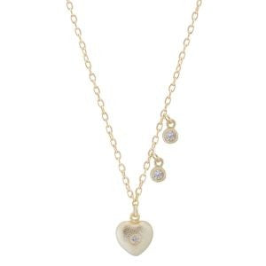 VIA London - Heart Necklace with Drops