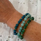 Bracelet - Natural Stones With Golden Spacers - Green