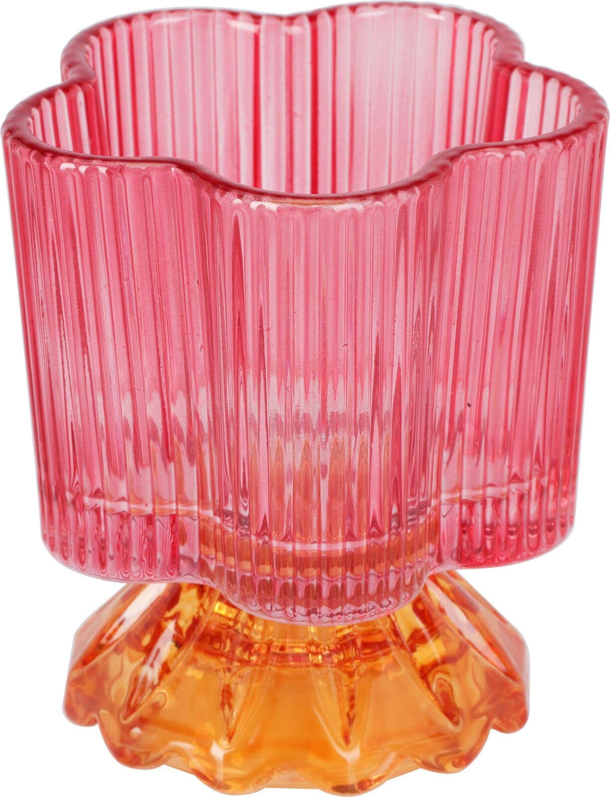 Candle Holder - Glass - Pink