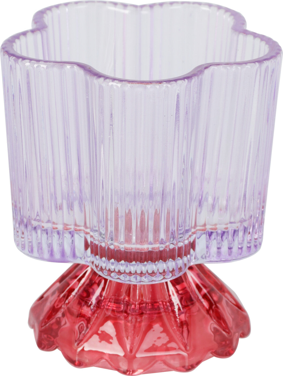 Candle Holder - Glass - Purple