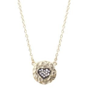 VIA London - Hammered Heart Necklace