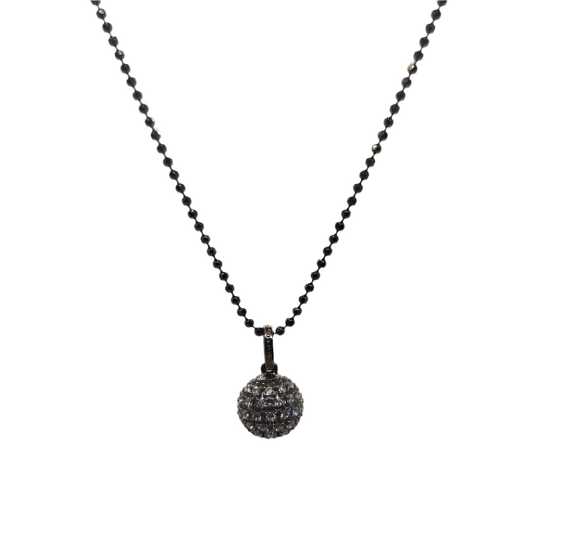 Juleo Jewellery - Pave Sphere Pendant Size 3 Necklace - 80cm