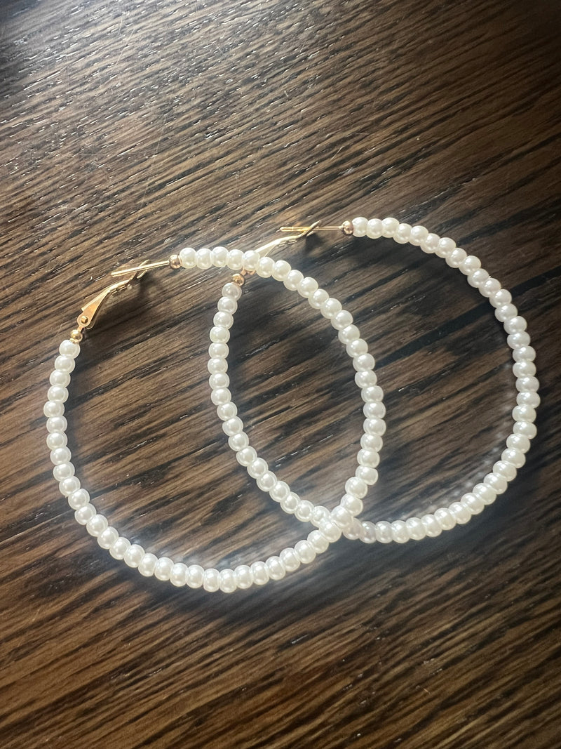 Hoops SIA - Faux Pearls -D 50mm
