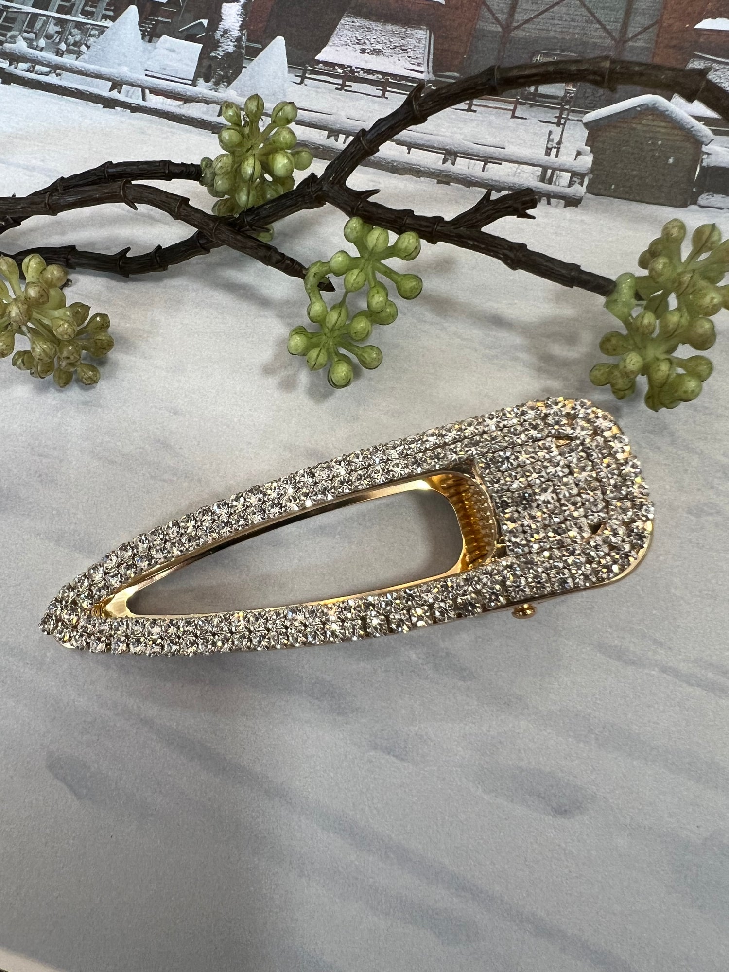 Hair Clip - Crystals - Gold Plated