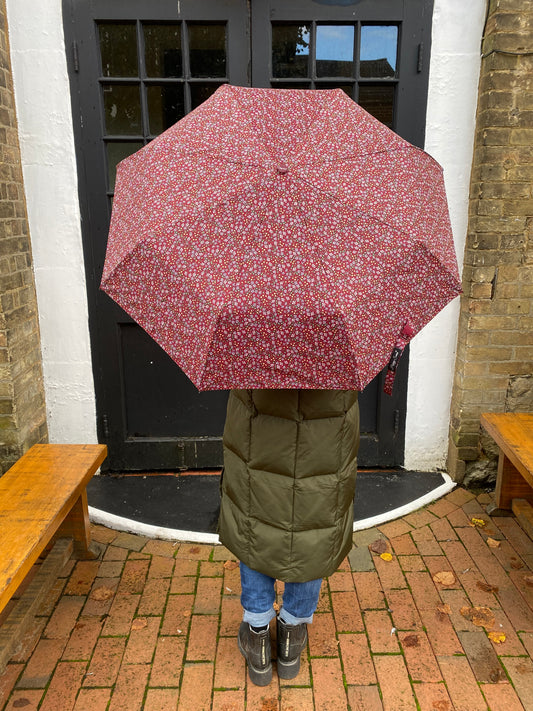 Umbrella - Flowers - Burgundy