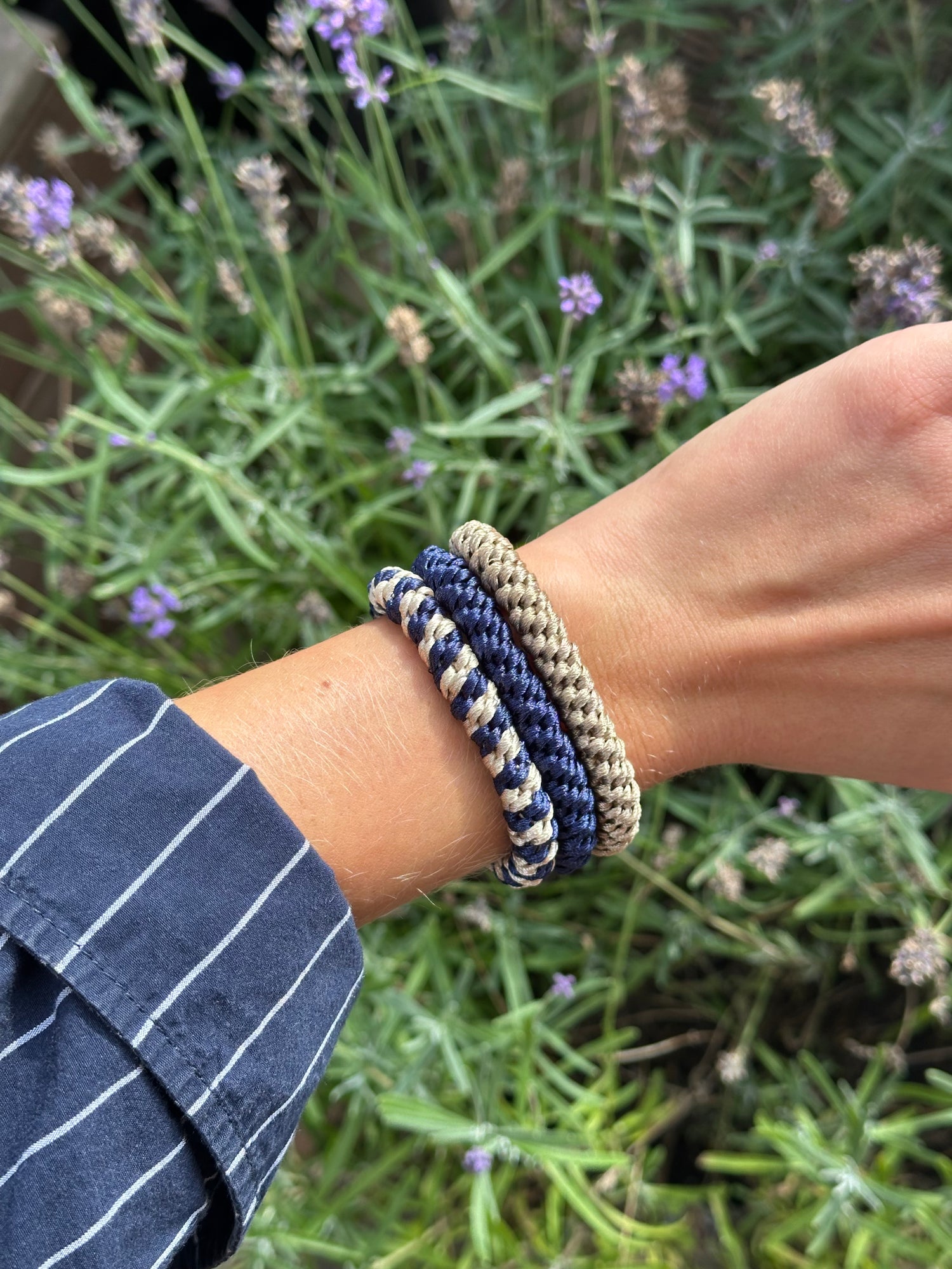 DANISH - Hair Tie - Supreme - Denim/White Stripe