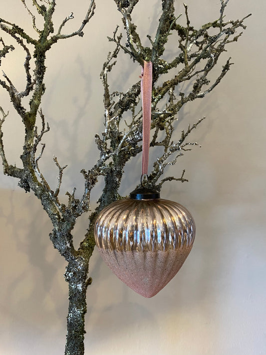 Bauble - Onion - Pink - H 13cm