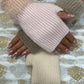 Gloves - Fingerless - Angora & Cashmere Blend - Beige