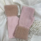 Gloves - Fingerless - Angora & Cashmere Blend - Soft Pink