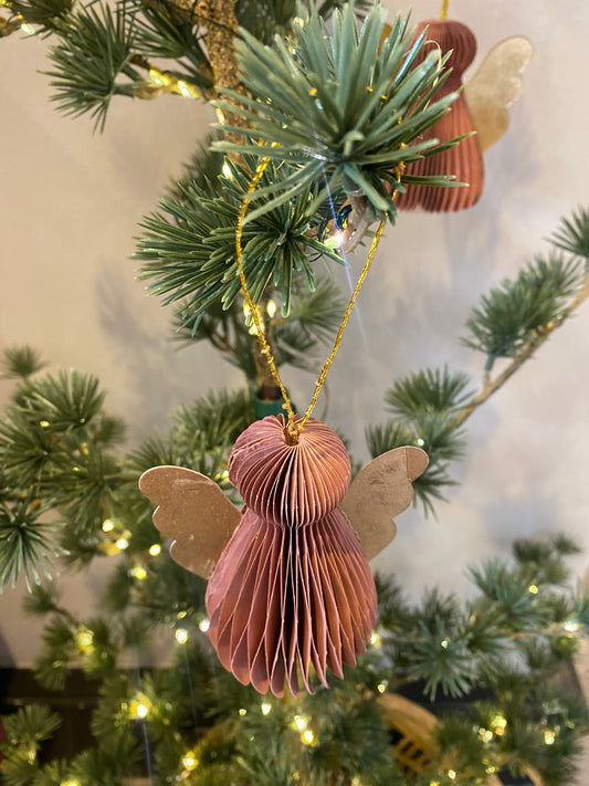 Tree Decoration - Paper Angel - Light Burgundy