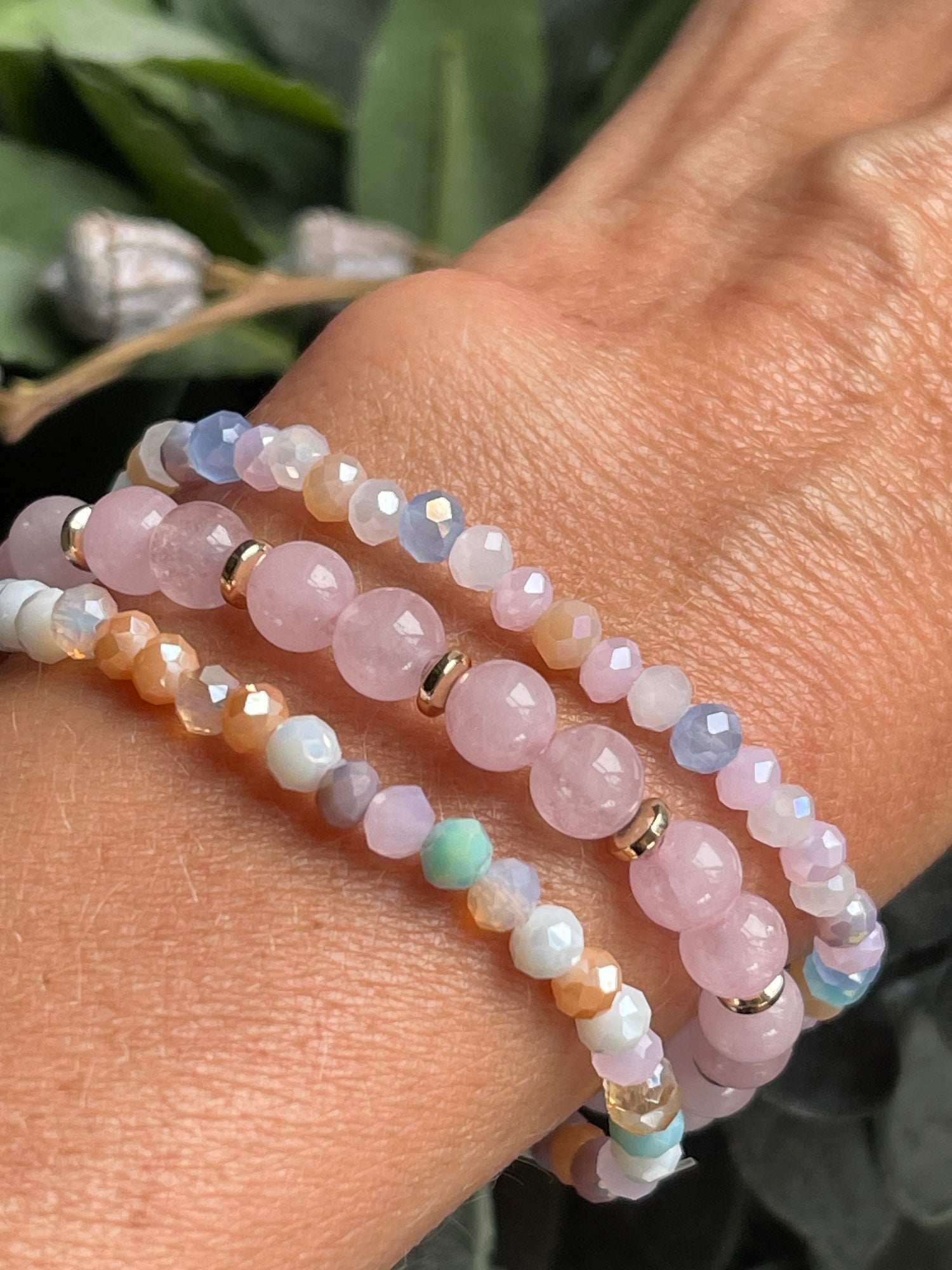 Bracelets - SET/3 - LUNA - Soft Pink Summer