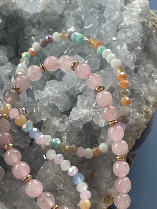 Bracelets - SET/3 - LUNA - Soft Pink Summer